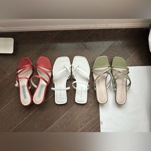3 pairs $60 in total: Charles & Keith sandals, US 5